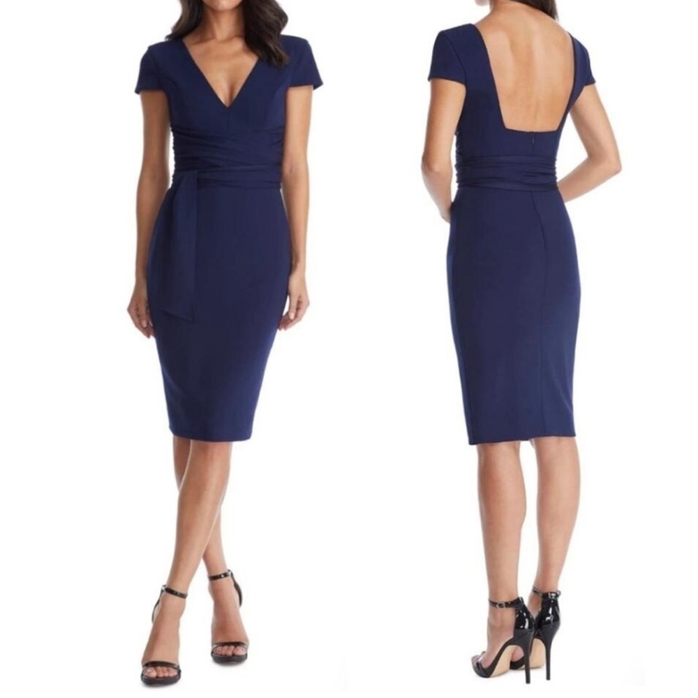Dress the Population Dana Wrap Waist Cocktail Dress